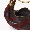 Mini-Armband-Hobo-Tasche aus Wildleder und Schlangenhaut