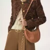 Mini Bracelet Hobo Bag aus genarbtem Leder