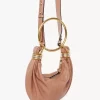 Mini Bracelet Hobo Bag aus genarbtem Leder