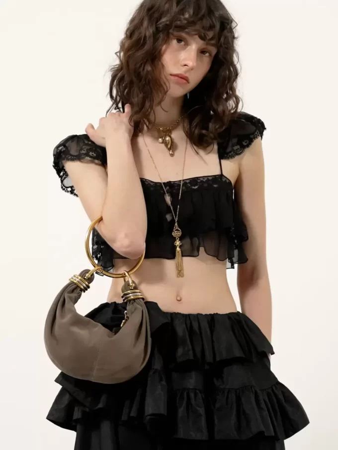 Mini Bracelet Hobo Bag aus Wildleder