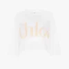Oversized-T-Shirt mit kurzem Logo aus Baumwolljersey