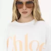 Oversized-T-Shirt mit kurzem Logo aus Baumwolljersey