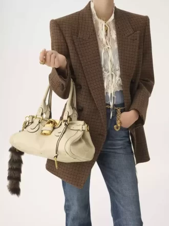 Paddington-Tasche aus genarbtem Leder