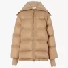 Pufferjacke mit hohem Kragen aus glänzendem Nylon
