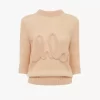 Pullover mit Logo und Ellenbogenärmeln aus Alpakawolle und Seidenstrick