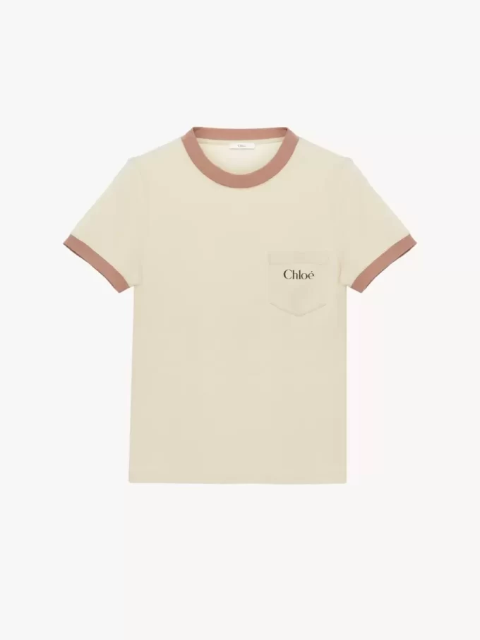 T-Shirt mit Rundhalsausschnitt und Logo aus Baumwolljersey