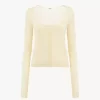 Taillierte Strickjacke mit U-Ausschnitt aus superfeinem Wollstrick